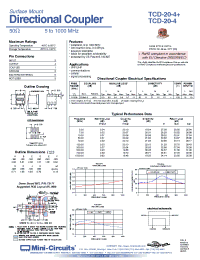 Datasheet TCD-20-4+ производства Mini-Circuits
