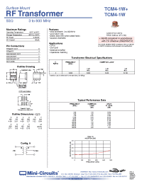 Datasheet TCM4-1W+ производства Mini-Circuits