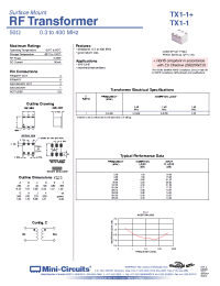 Datasheet TX1-1+ производства Mini-Circuits