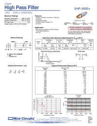 Datasheet VHF-5050+ производства Mini-Circuits