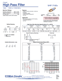Datasheet VHF-7150+ производства Mini-Circuits