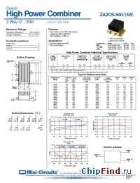 Datasheet ZA2CS-500-15W производства Mini-Circuits