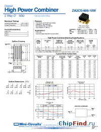 Datasheet ZA2CS-600-10W-N производства Mini-Circuits