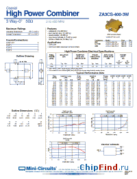 Datasheet ZA3CS-400-3W производства Mini-Circuits