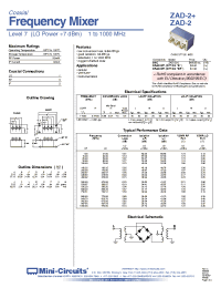 Datasheet ZAD-2B+ производства Mini-Circuits