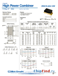 Datasheet ZB3CS-920-15W-S производства Mini-Circuits