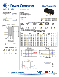 Datasheet ZB8CS-950-32W производства Mini-Circuits
