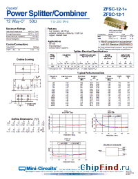 Datasheet ZFSC-12-1-S производства Mini-Circuits