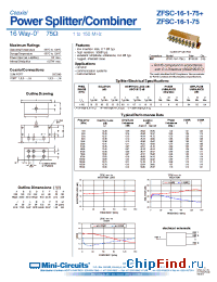 Datasheet ZFSC-16-1-75 производства Mini-Circuits
