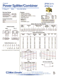 Datasheet ZFSC-2-1+ производства Mini-Circuits