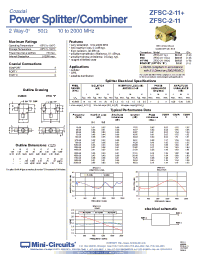 Datasheet ZFSC-2-11B-N производства Mini-Circuits