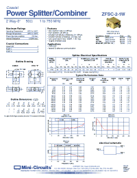 Datasheet ZFSC-2-1WB-N производства Mini-Circuits