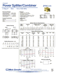 Datasheet ZFSC-2-5B-S производства Mini-Circuits