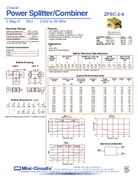 Datasheet ZFSC-2-6B-N производства Mini-Circuits