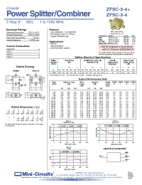 Datasheet ZFSC-3-4B+ производства Mini-Circuits