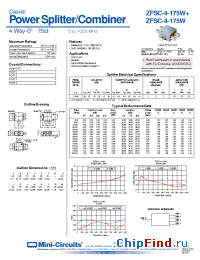 Datasheet ZFSC-4-175W+ производства Mini-Circuits