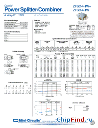 Datasheet ZFSC-4-1WB-S производства Mini-Circuits