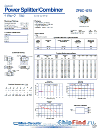 Datasheet ZFSC-4375B производства Mini-Circuits
