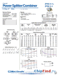 Datasheet ZFSC-5-1-S производства Mini-Circuits
