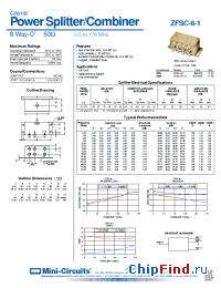 Datasheet ZFSC-8-1-S производства Mini-Circuits