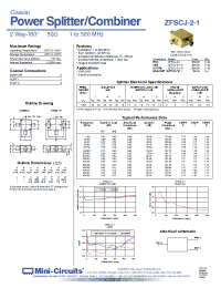 Datasheet ZFSCJ-2-1B-N производства Mini-Circuits