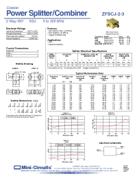 Datasheet ZFSCJ-2-3B производства Mini-Circuits