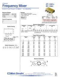 Datasheet ZP-1MH производства Mini-Circuits