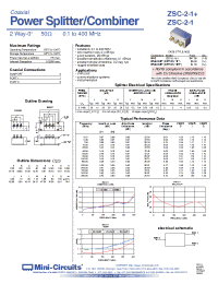 Datasheet ZSC-2-1+ производства Mini-Circuits