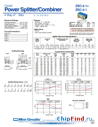 Datasheet ZSC-4-1+ manufacturer Mini-Circuits