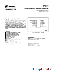 Datasheet SP5668KG manufacturer Mitel