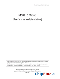 Datasheet M30218MA производства Mitsubishi