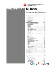Datasheet M30240E3-XXXFP производства Mitsubishi