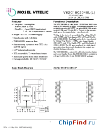 Datasheet V62C1802048L-150T производства Mosel