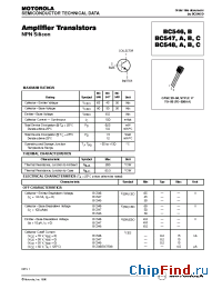 Datasheet BC547B manufacturer Motorola