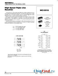 Datasheet MC10216P manufacturer Motorola
