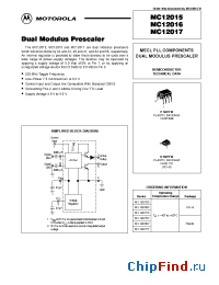 Datasheet MC12016P производства Motorola