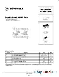 Datasheet MC74AC00 производства Motorola