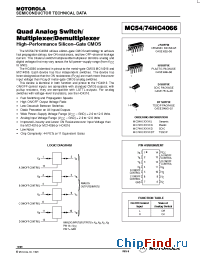 Datasheet MC74HC4066D manufacturer Motorola