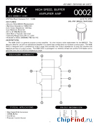 Datasheet 0002 manufacturer M.S. Kennedy