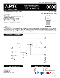 Datasheet MSK0008H производства M.S. Kennedy