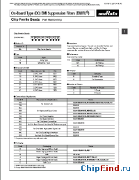 Datasheet BLM18HK102SN1 производства Murata