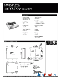 Datasheet MW403 производства Micronetics Wireless