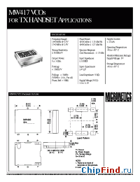 Datasheet MW417 производства Micronetics Wireless