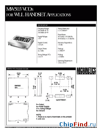 Datasheet MW503 производства Micronetics Wireless