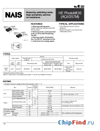 Datasheet AQV257MAX manufacturer Nais
