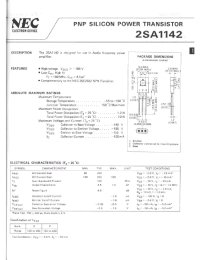 Datasheet 2SA1142 производства NEC