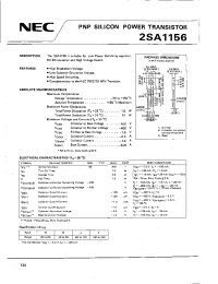 Datasheet 2SA1156 производства NEC