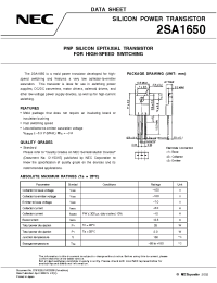 Datasheet 2SA1650 производства NEC