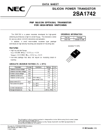 Datasheet 2SA1742 производства NEC
