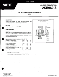 Datasheet 2SB962-Z производства NEC